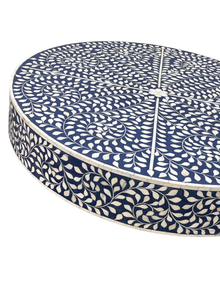 Inlay Blue Round Coffee Table - Cleo