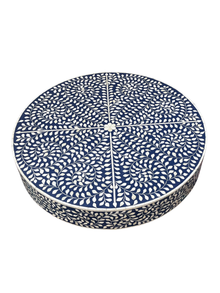Inlay Blue Round Coffee Table - Cleo