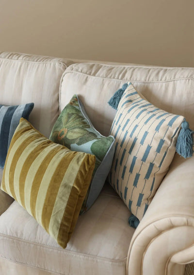 Wildflower Eucalyptus Linen Oblong Cushion Cover