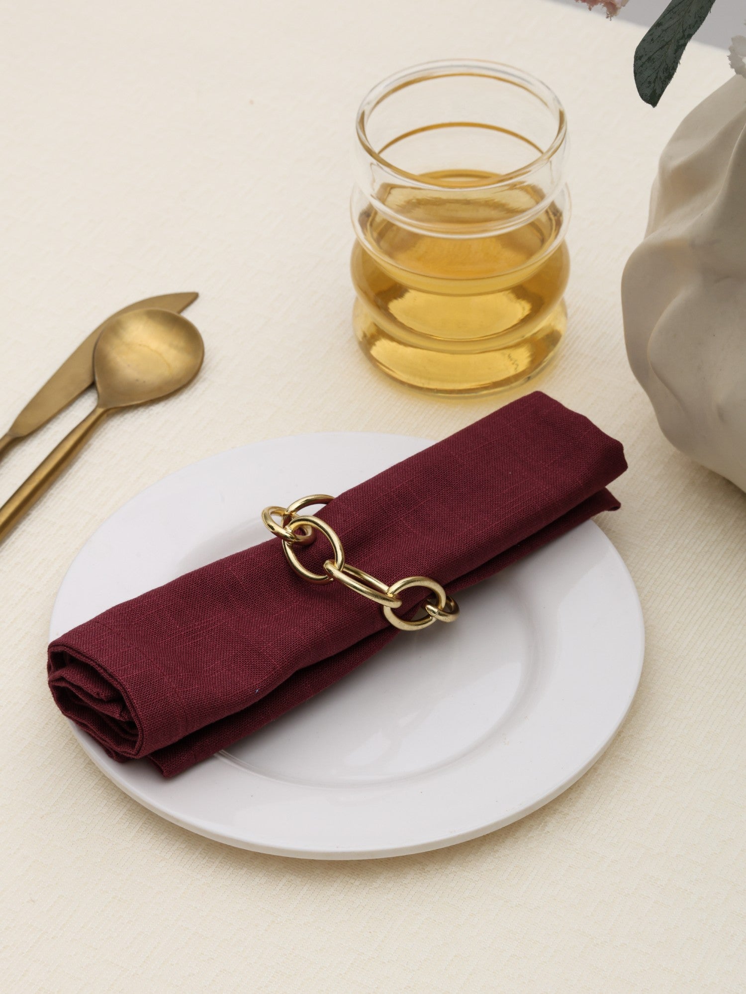Champagne Gold Metal Chain Link Napkin Ring