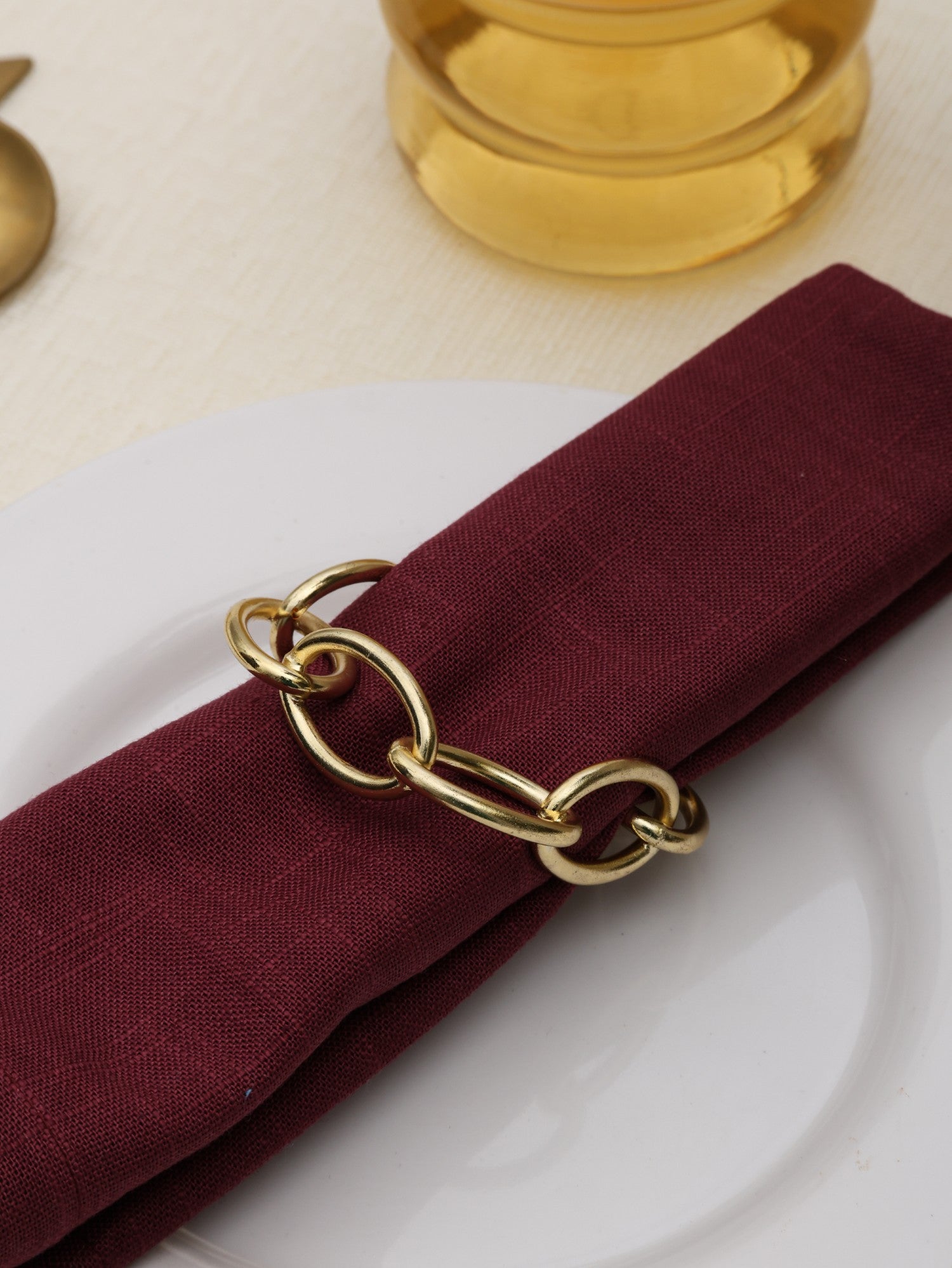 Champagne Gold Metal Chain Link Napkin Ring