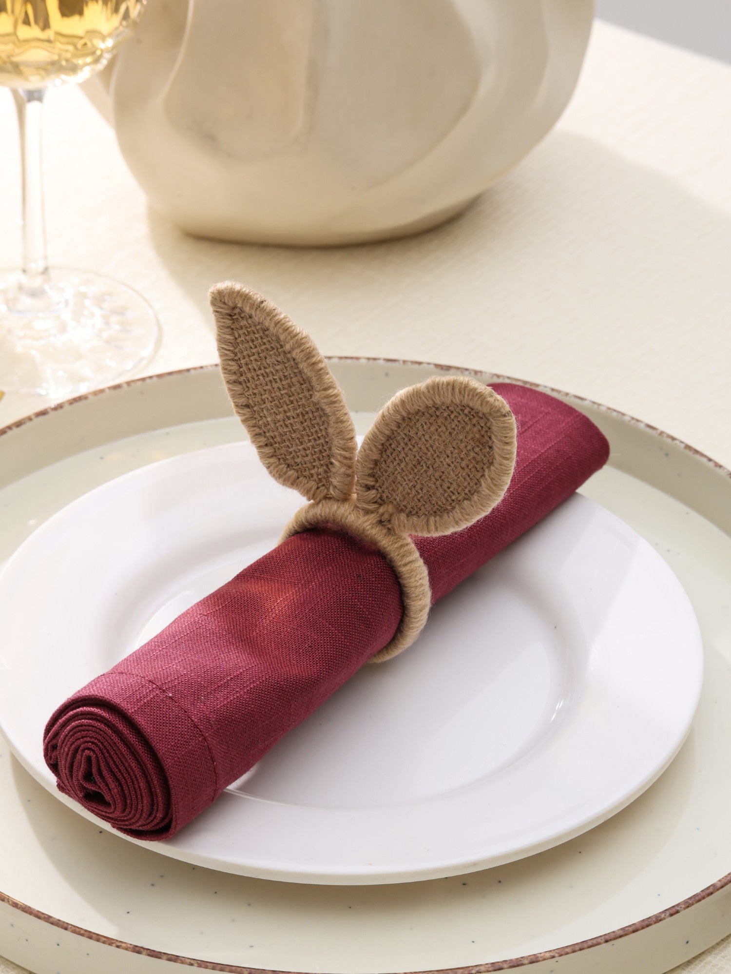 Bunny Ear Jute Napkin Ring