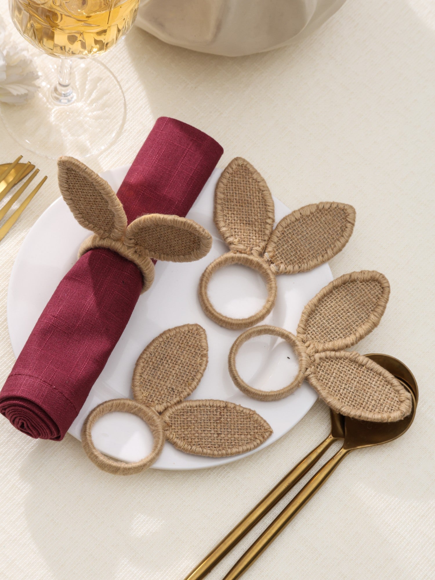Bunny Ear Jute Napkin Ring