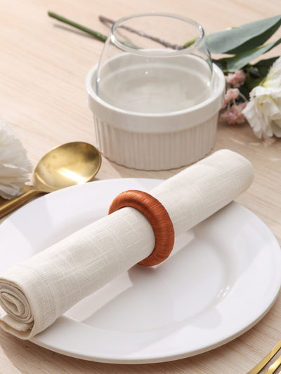 Burnt Orange Yarn Napkin Ring