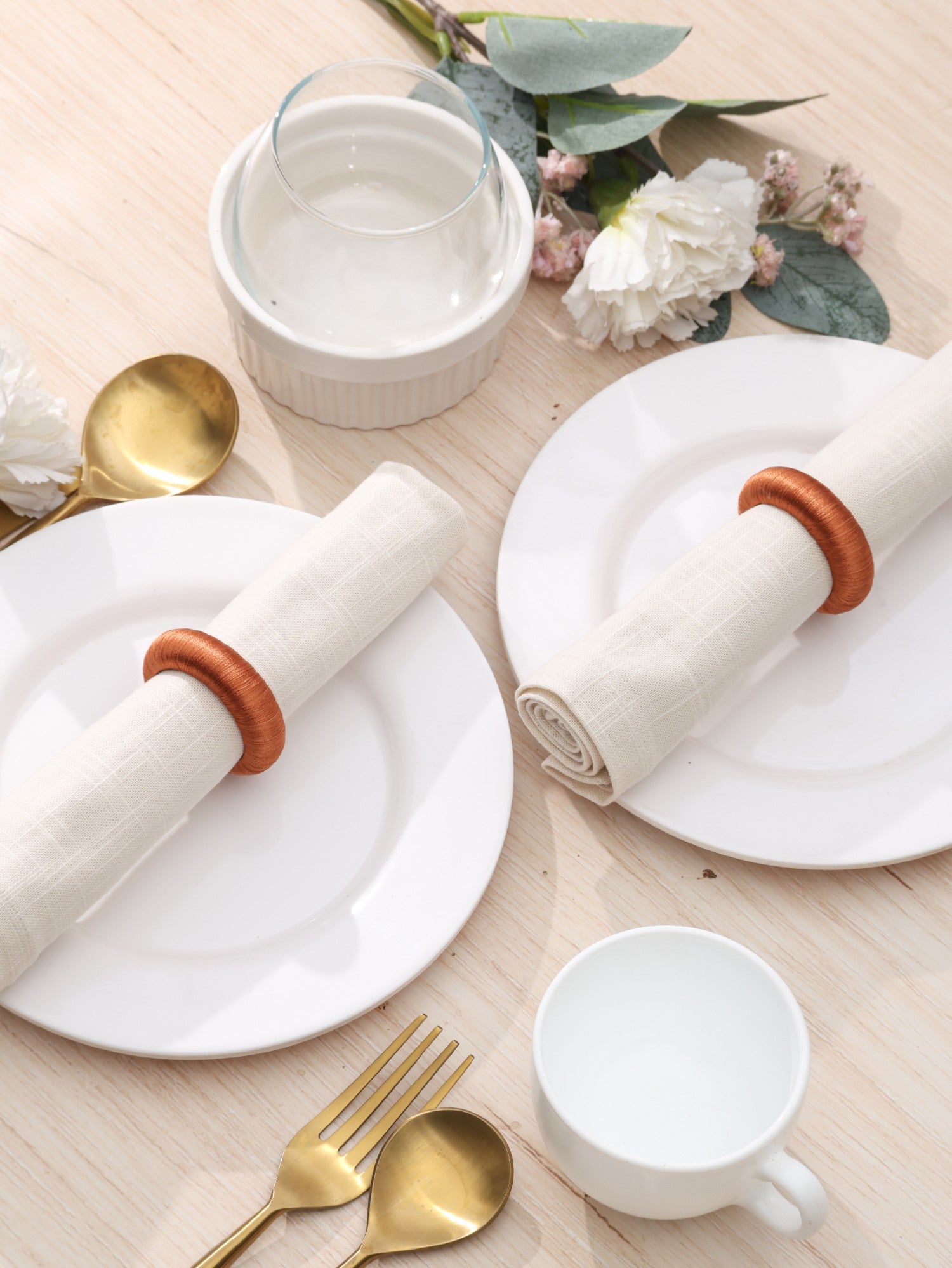 Burnt Orange Yarn Napkin Ring