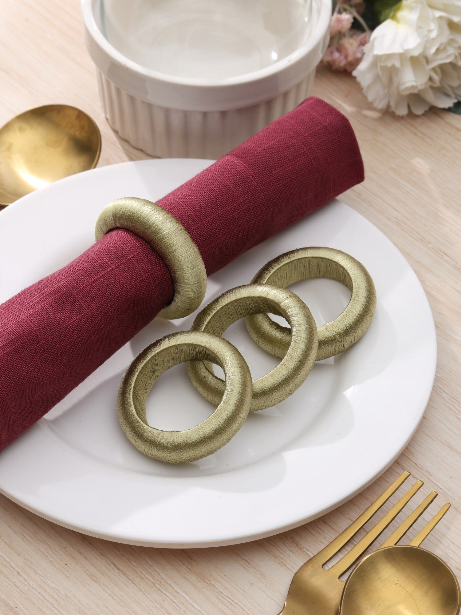 Sage Green Yarn Napkin Ring