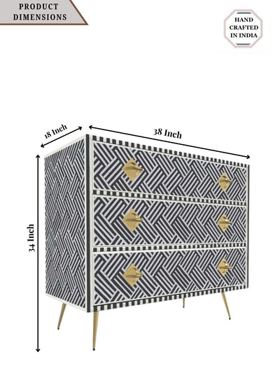 Inlay Chest of Drawers - Chevron