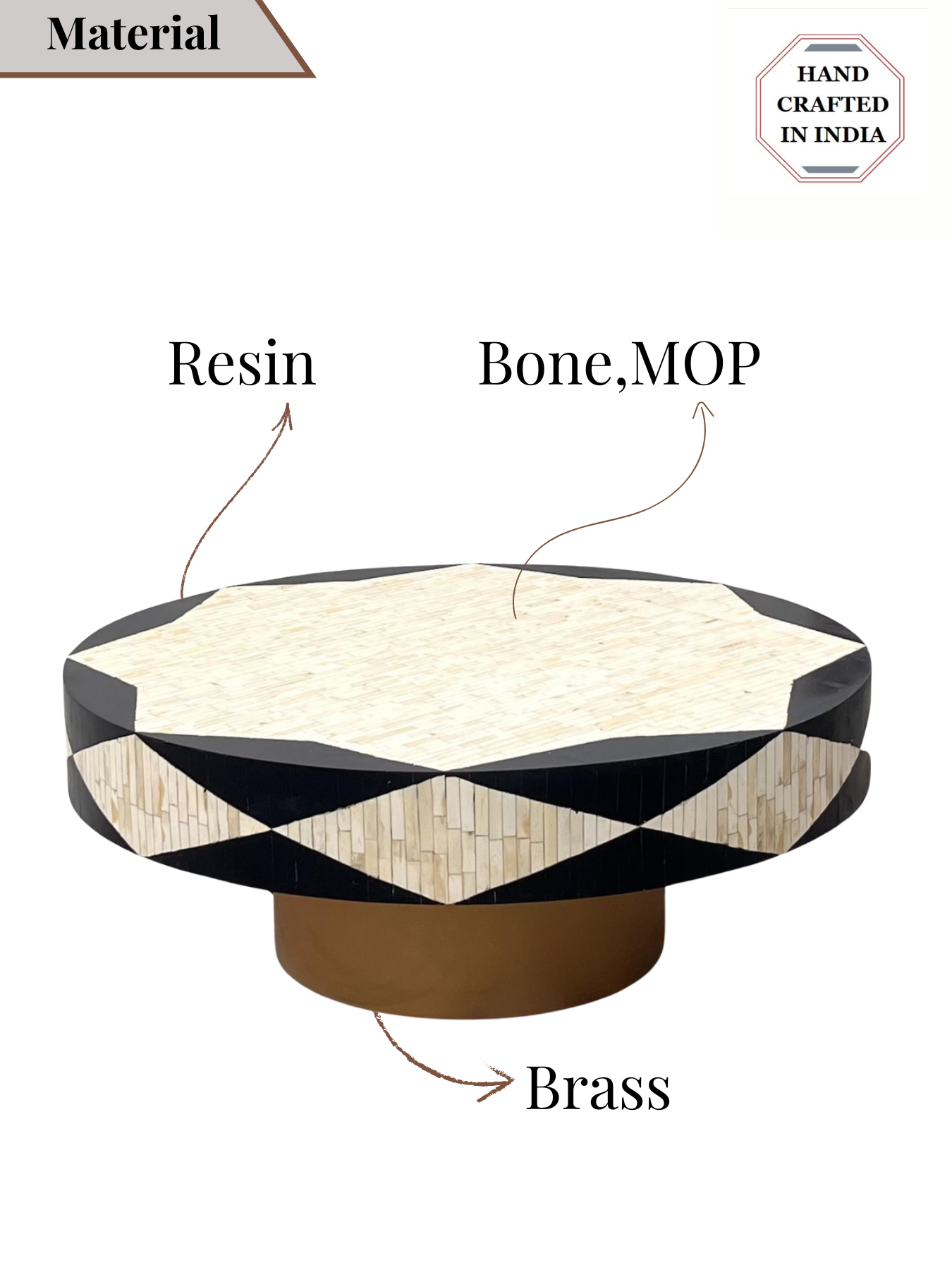 Philly Inlay Round Coffee Table -Eliza