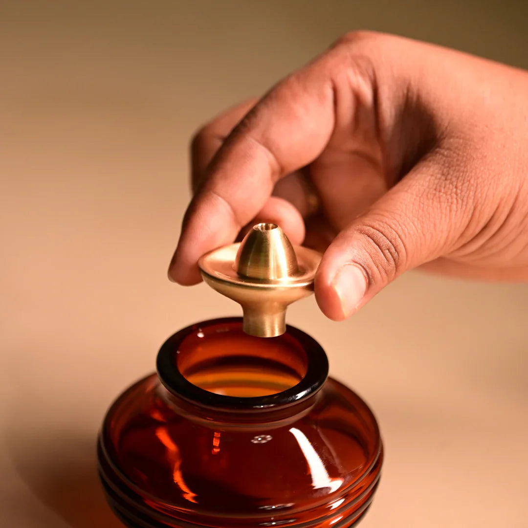 Muun Gift Box - Short Diya + Glass Bell + Kalash Collection