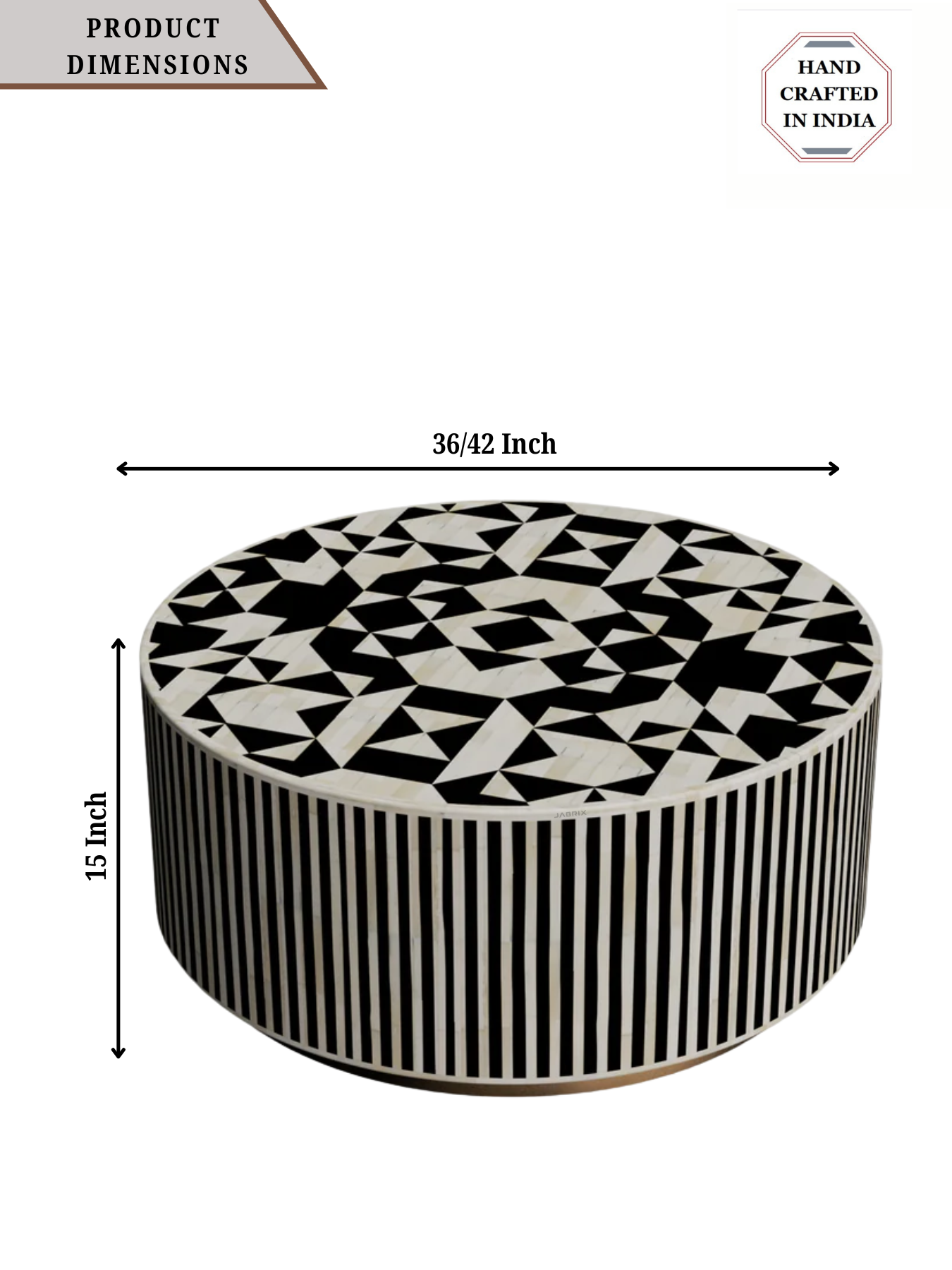 Philly Inlay Round Coffee Table - Kingsley