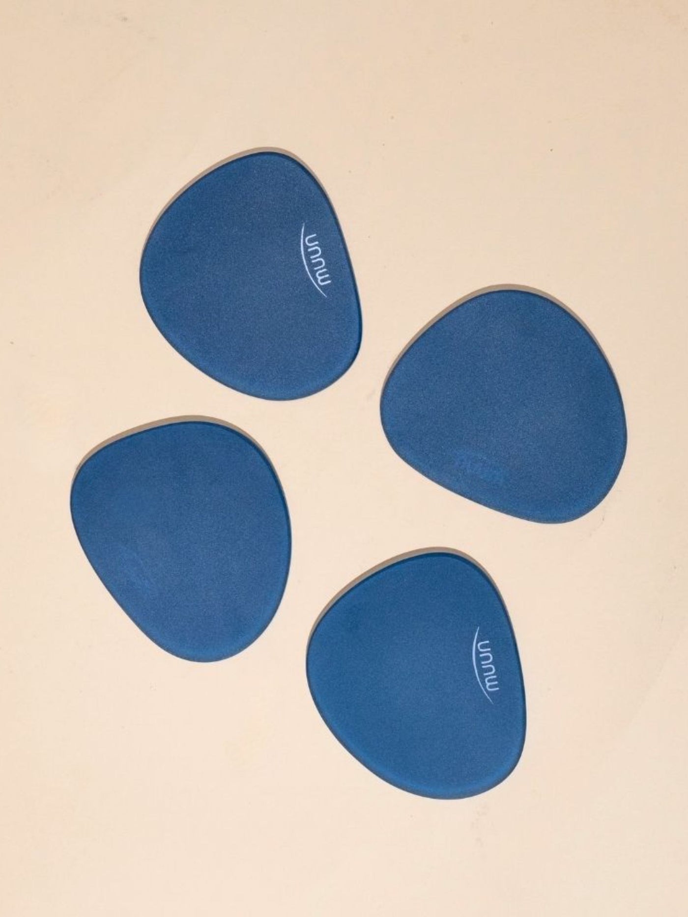 Blue Frosted Glass Coasters Set of 4