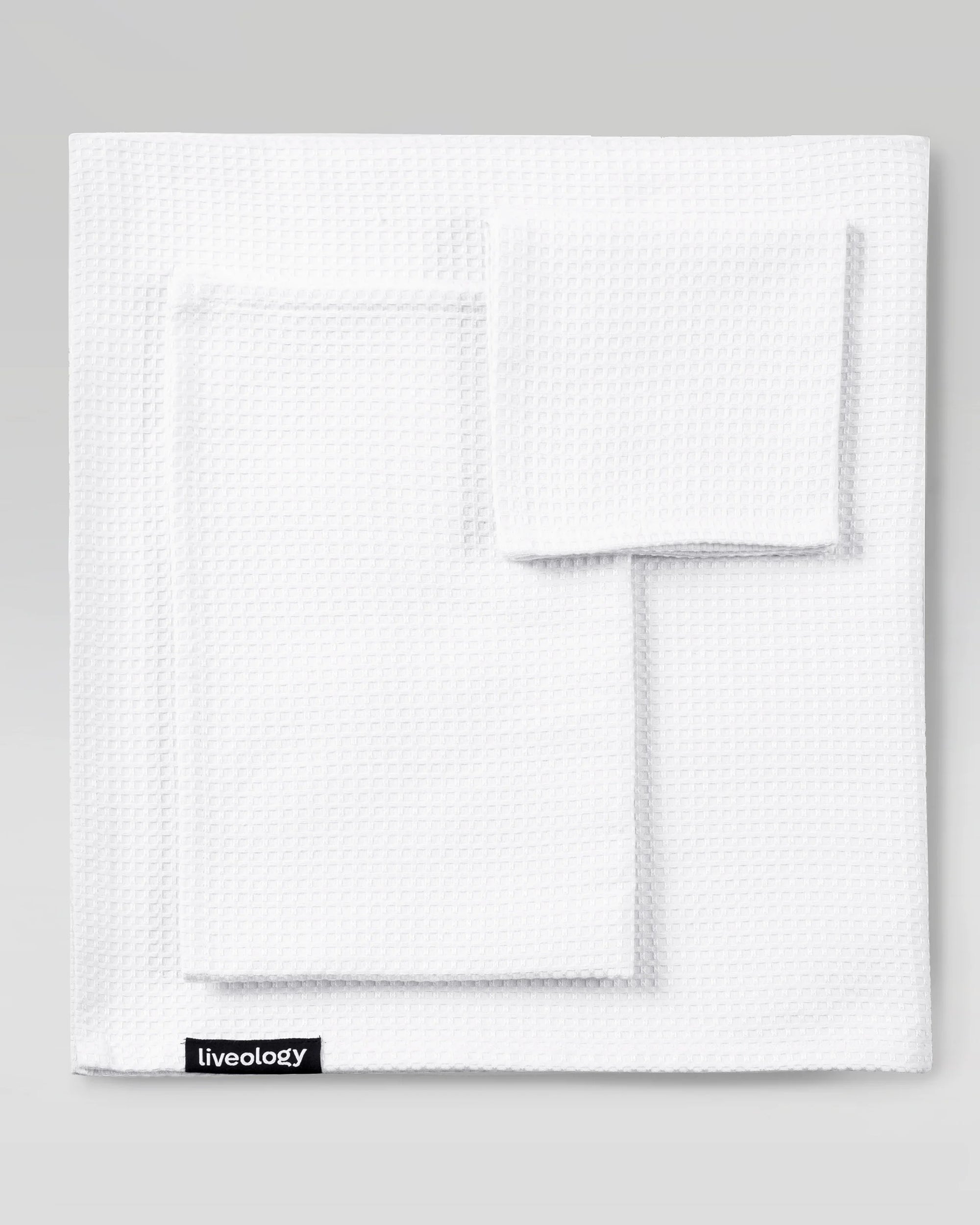 Sorrento waffle 3 pce set Bianco white
