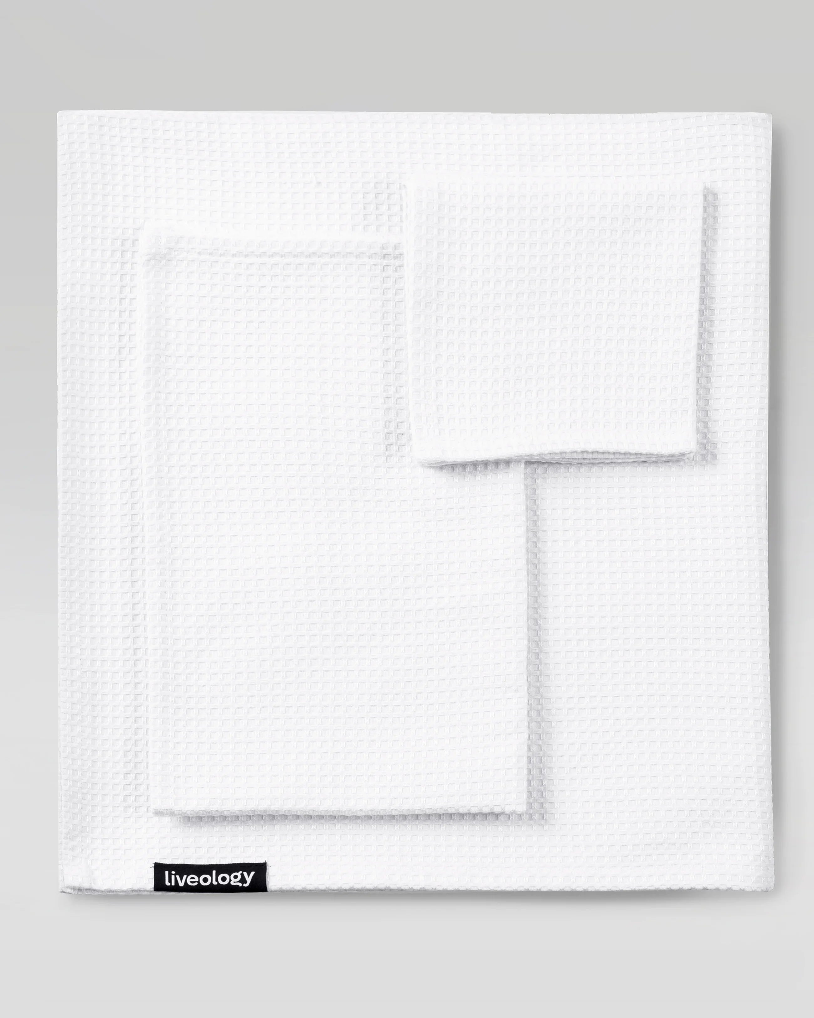 Sorrento waffle 3 pce set Bianco white