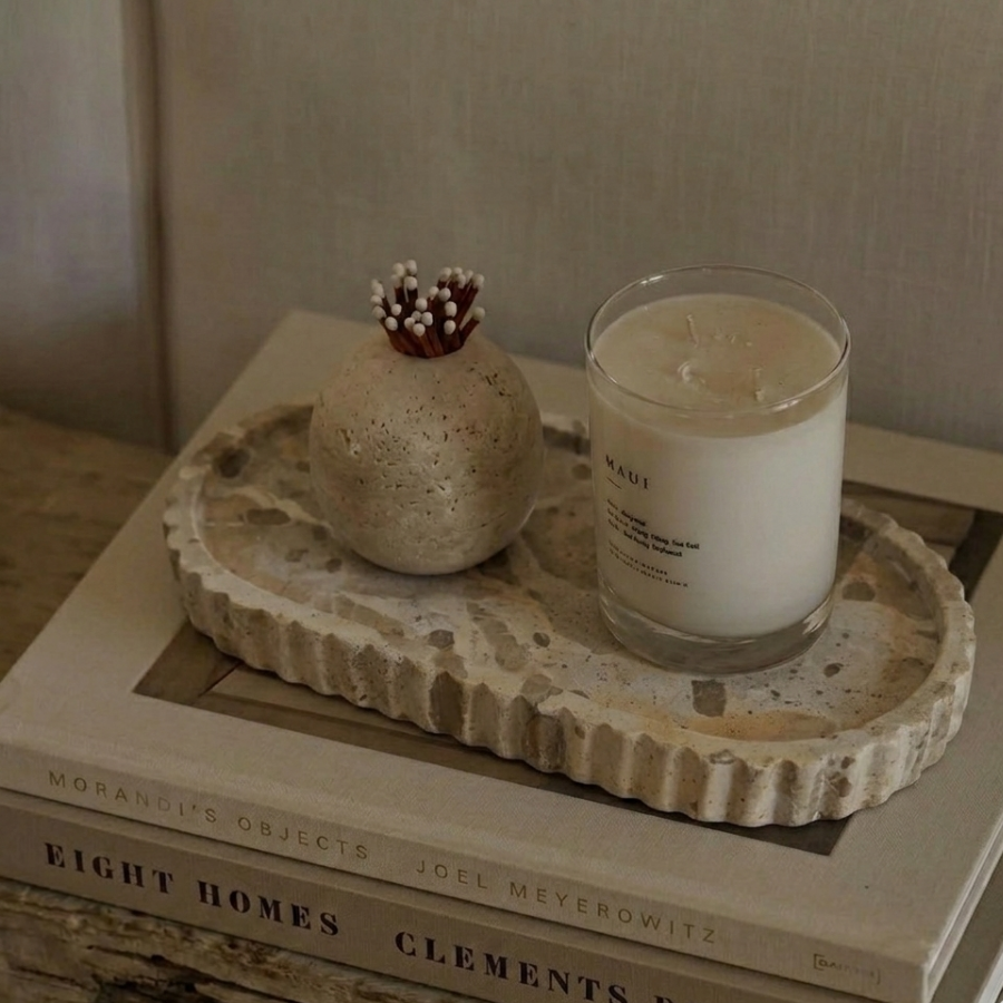 SEVILLE MARBLE SCALOPED TRAY