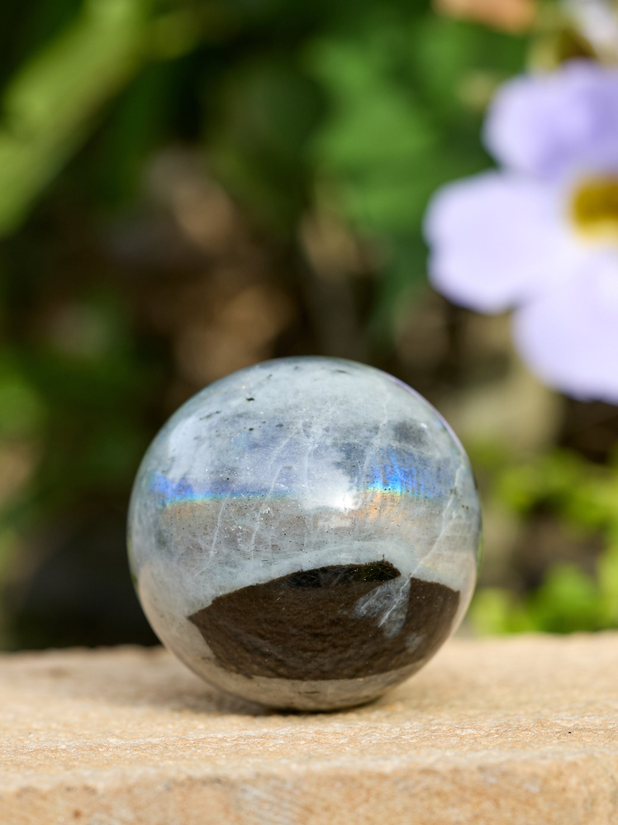 Semi-precious Gemstone - White Labradorite Sphere
