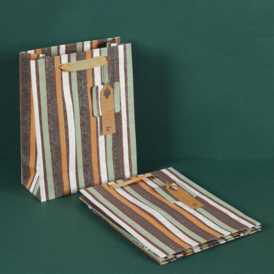 Brown Stripes Medium Bag