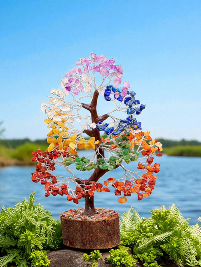 300 Beads 7 Chakra Crystal Tree with Natural Healing Gemstones