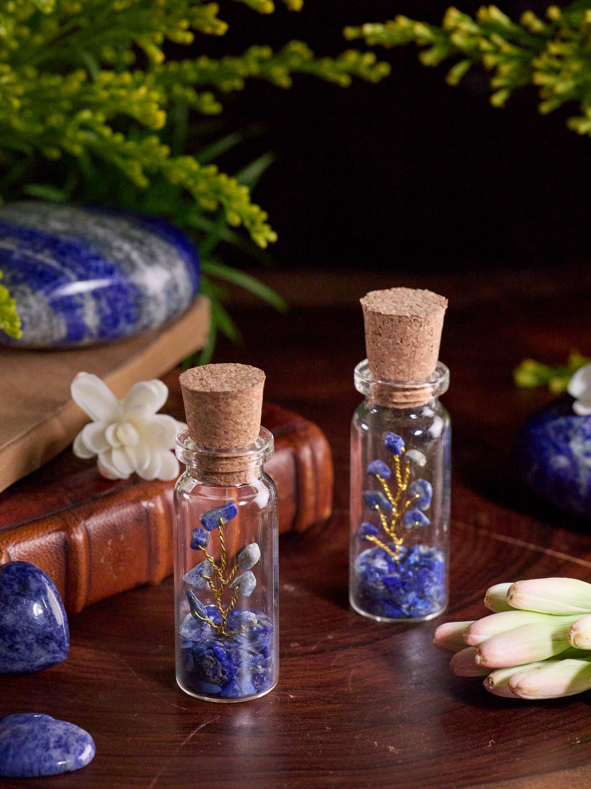 Semi-precious Gemstone - Lapis Lazuli Bottle Tree - Set of 2