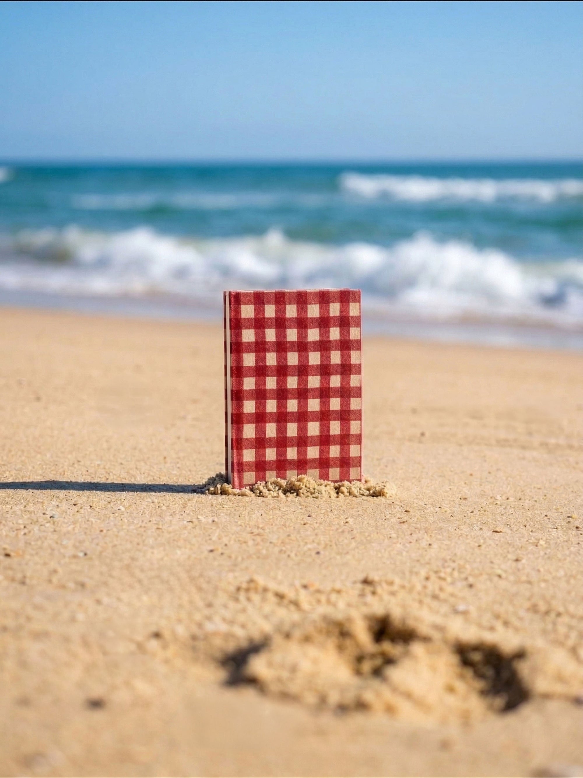 Handcrafted Sustainable A5 Diary Journal Notebook l Handmade Paper l Red Checks