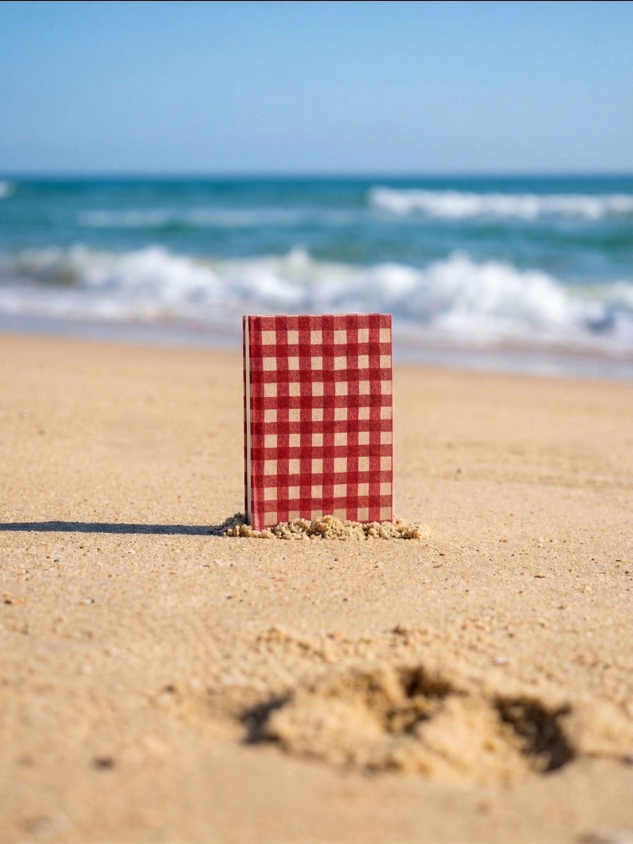 Handcrafted Sustainable A5 Diary Journal Notebook l Handmade Paper l Red Checks