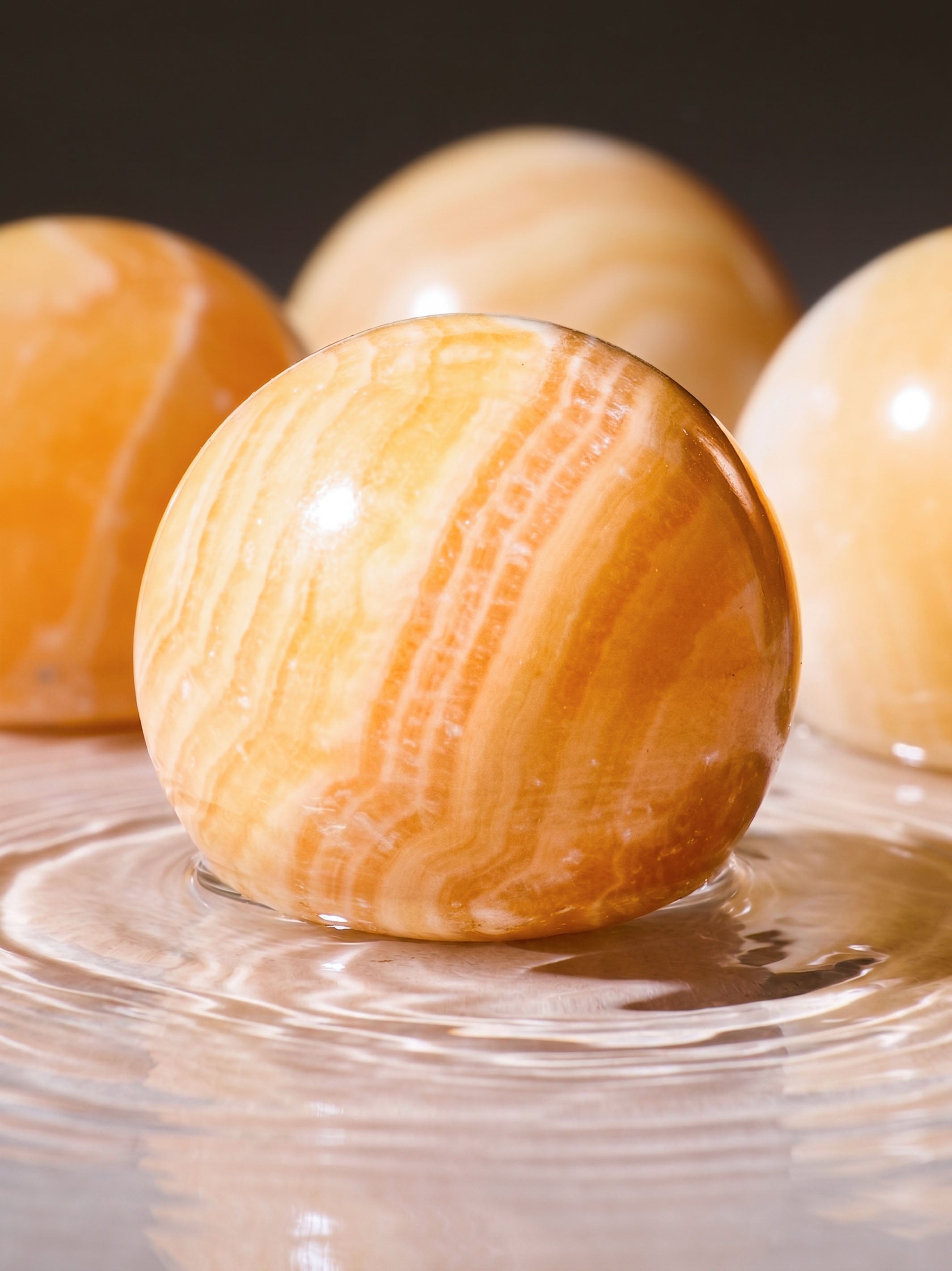 Semi-precious Gemstone - Orange Calcite Sphere