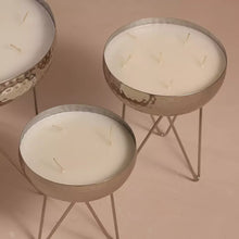 Stardust Silver Hammered Candle Urlis on a stand set of 3