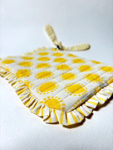 Sustainable Quilted Cotton Travel Pouch l Golden Hour Organizer