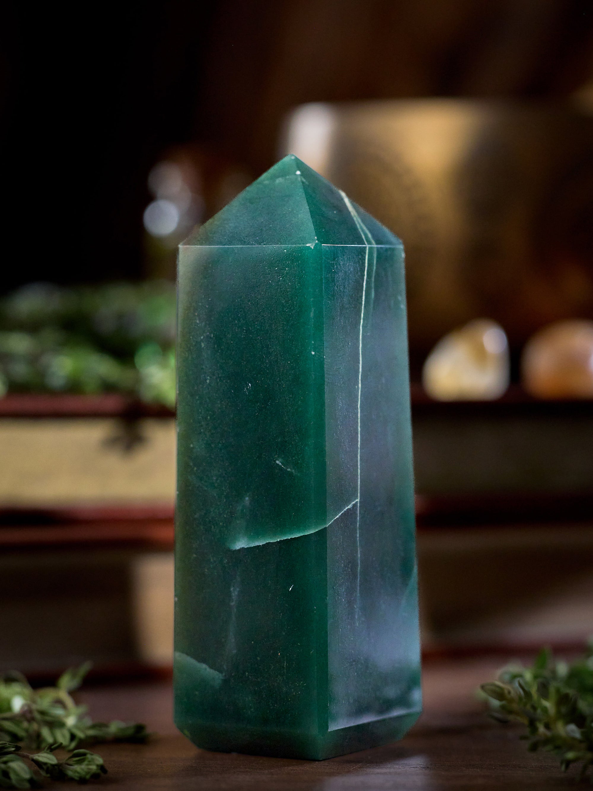 Semi-precious Gemstone - Green Jade Tower