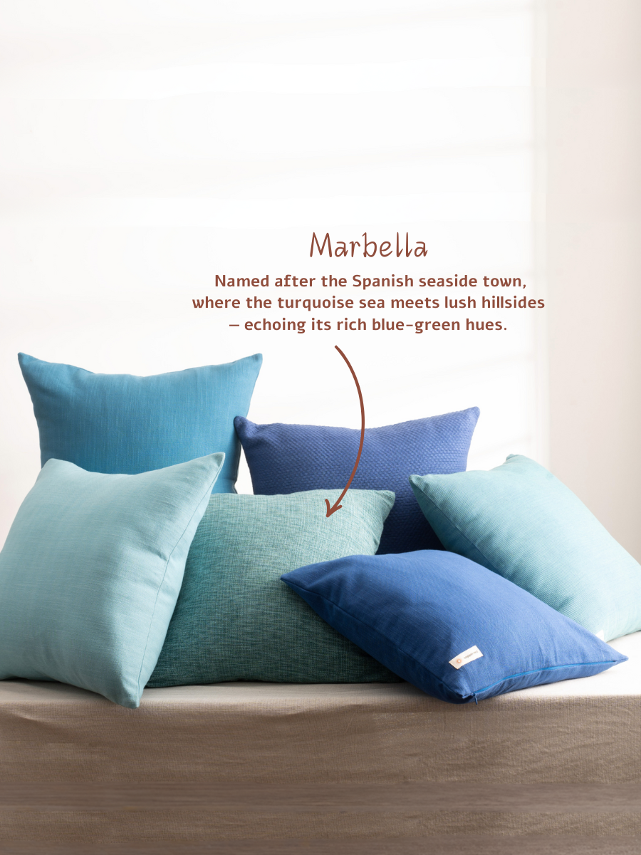 Marbella Textured Teal Cotton Cushion Cover