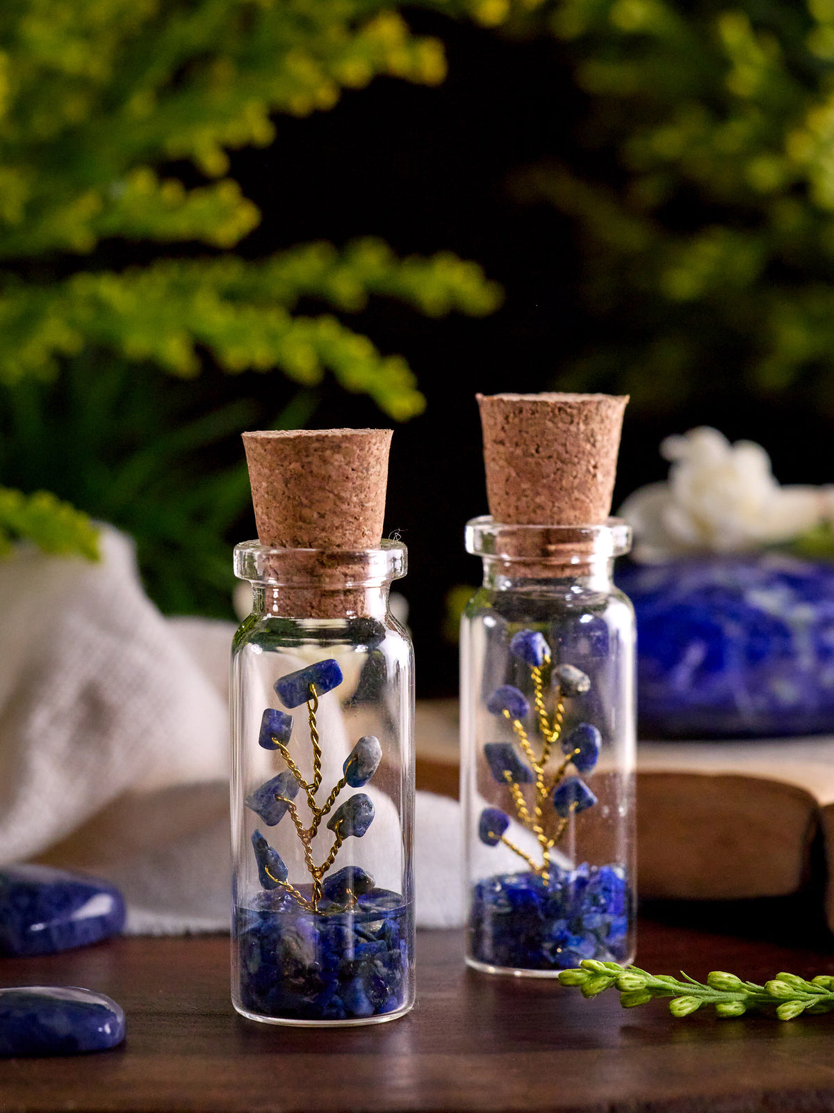 Semi-precious Gemstone - Lapis Lazuli Bottle Tree - Set of 2