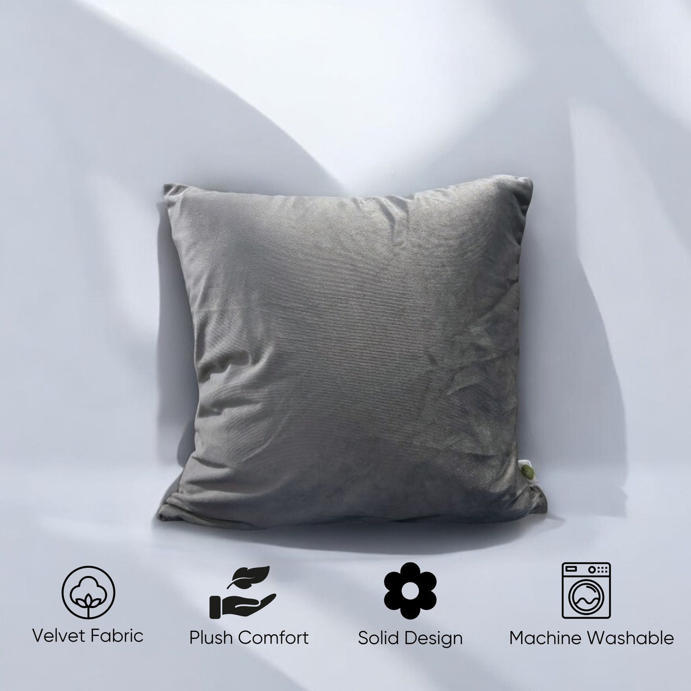 Mystic Grey Velvet Cushion Cover - Set of 2