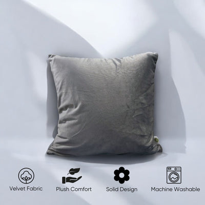 Mystic Grey Velvet Cushion Cover - Set of 2