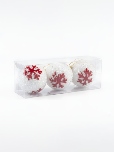 Frosted Snowball Christmas Ornaments (Pack of 3)