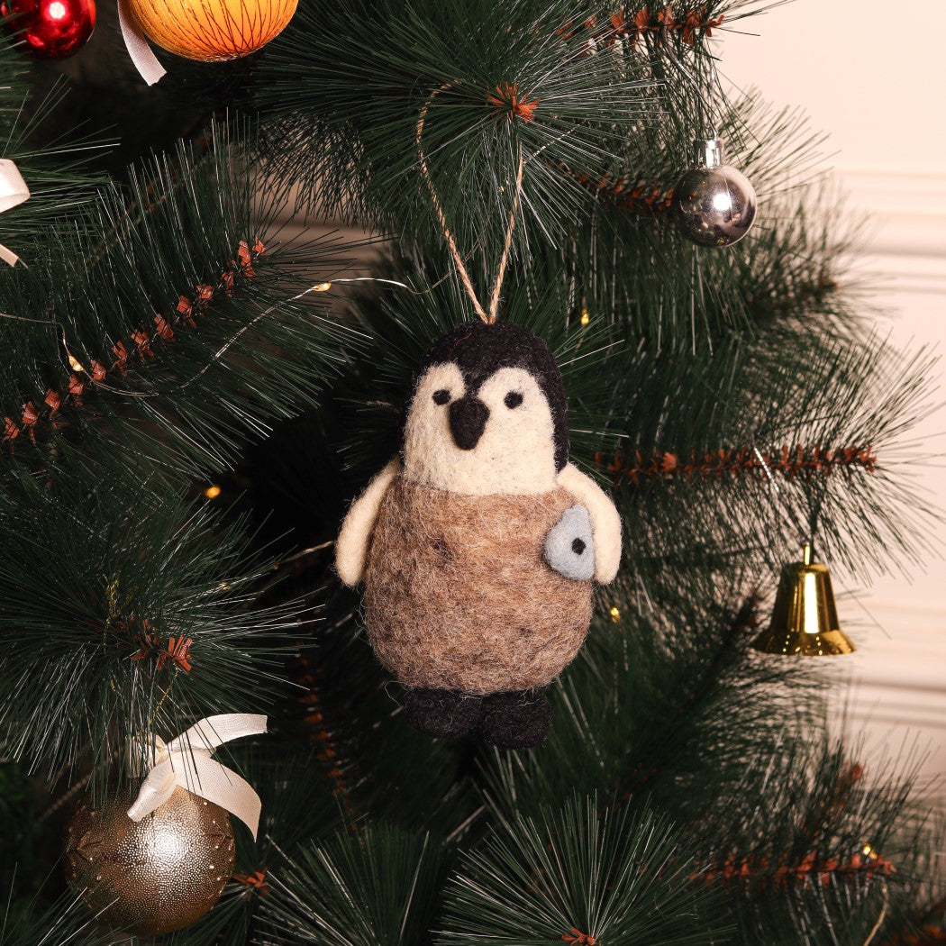 Christmas Hanging Felt Ornaments (Owl + Ram + Penguin)