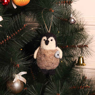 Christmas Hanging Felt Ornaments (Owl + Ram + Penguin)