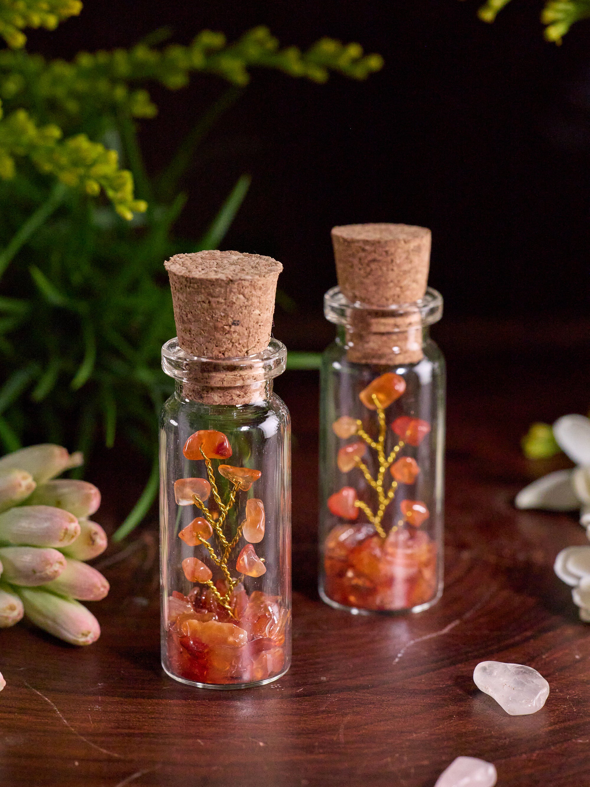 Semi-precious Gemstone - Carnelian Bottle Tree - Set of 2