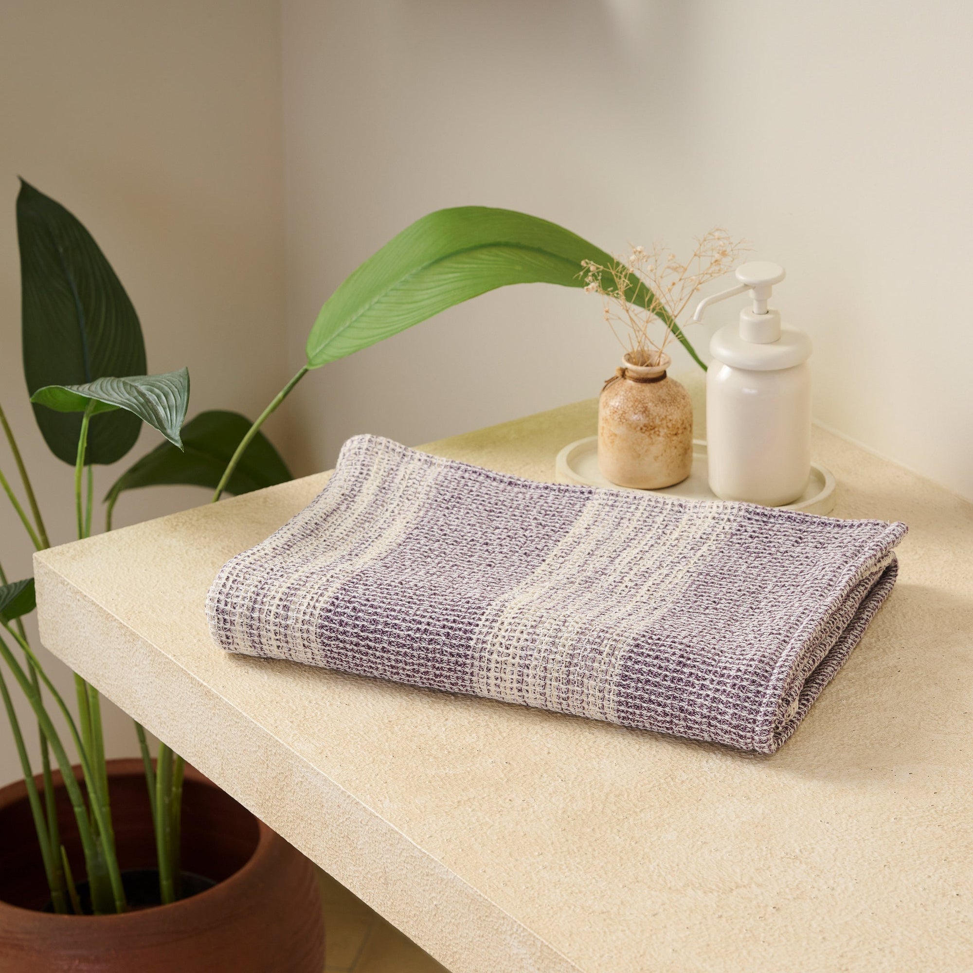 Aura | Cotton | Waffle Space Dyed | Bath Towel