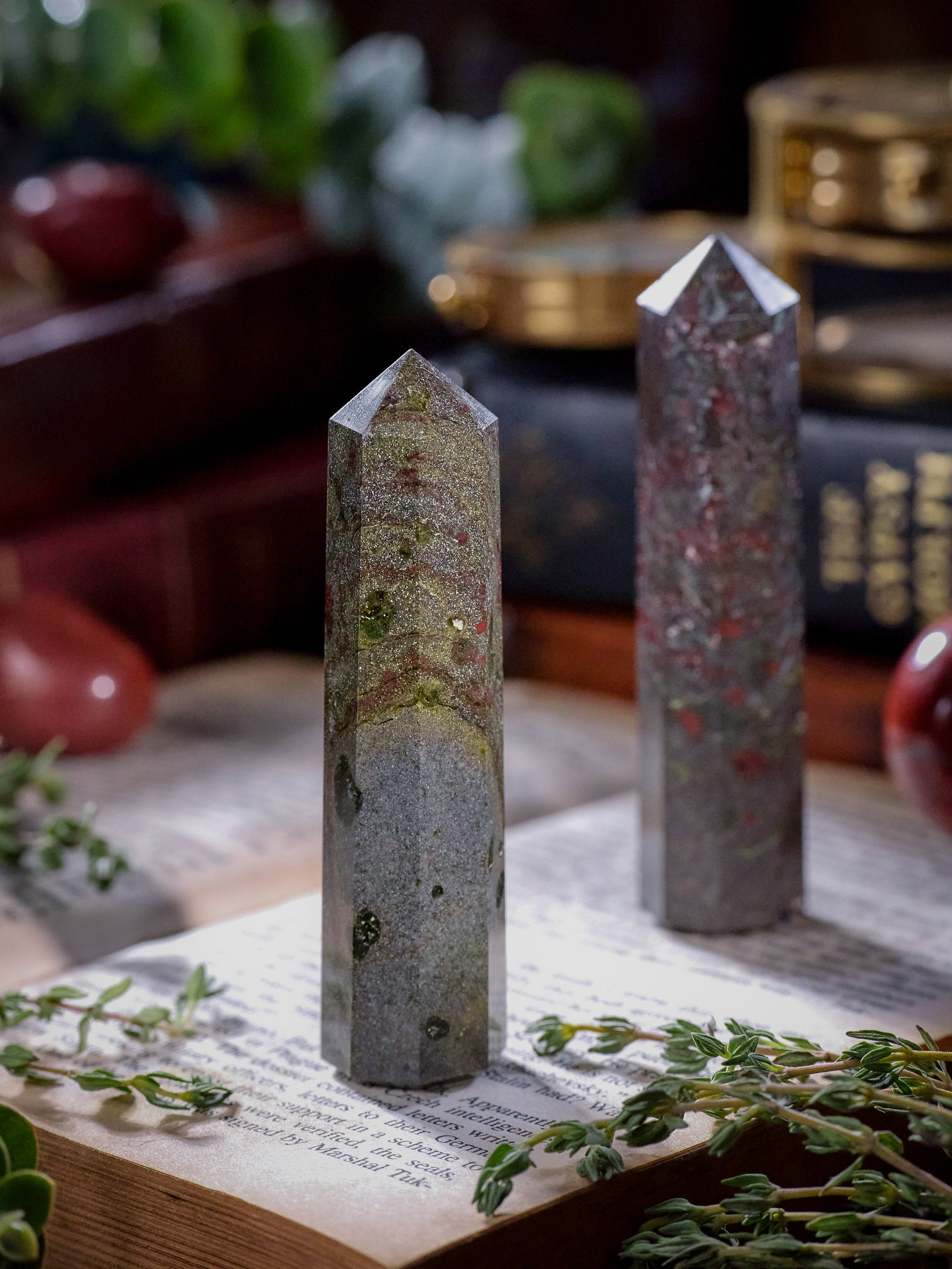 Semi-precious Gemstone - Dragon Blood Jasper Tower