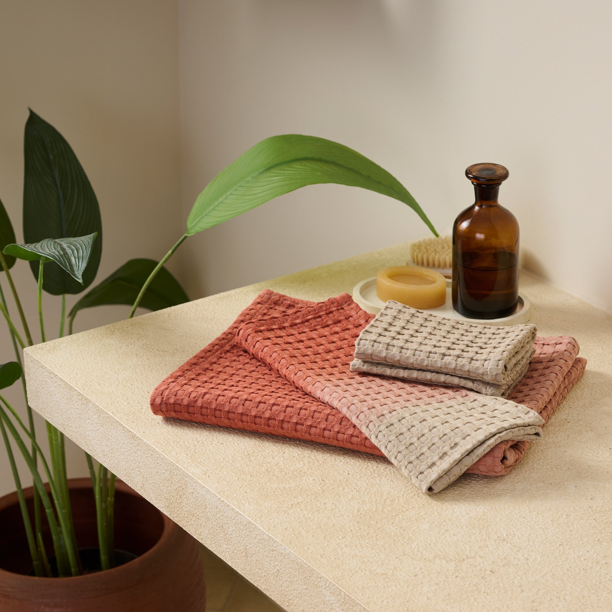 Colour Tide | Cotton Bamboo | Waffle | Bath Set