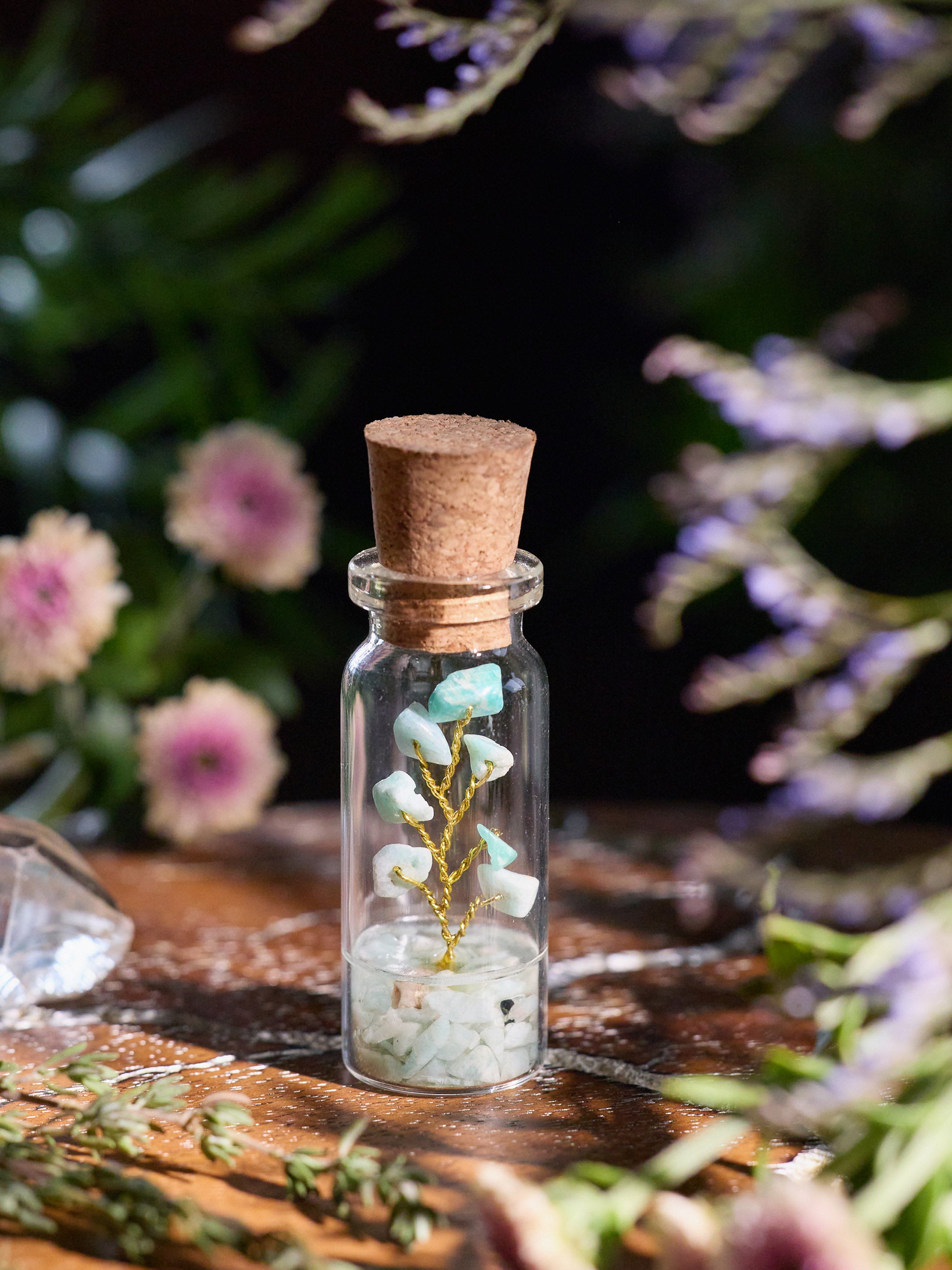 Semi-precious Gemstone - Amazonite Bottle Tree - Set of 2