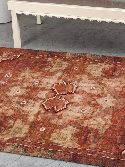 Cocoa Harmony Embroidered Rug