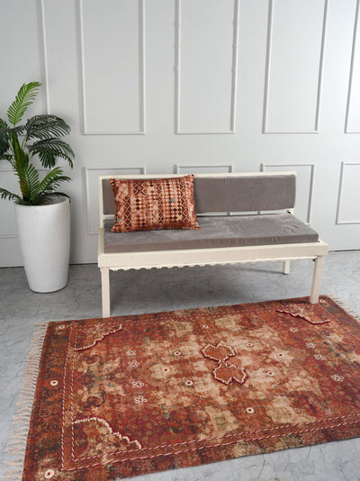 Cocoa Harmony Embroidered Rug