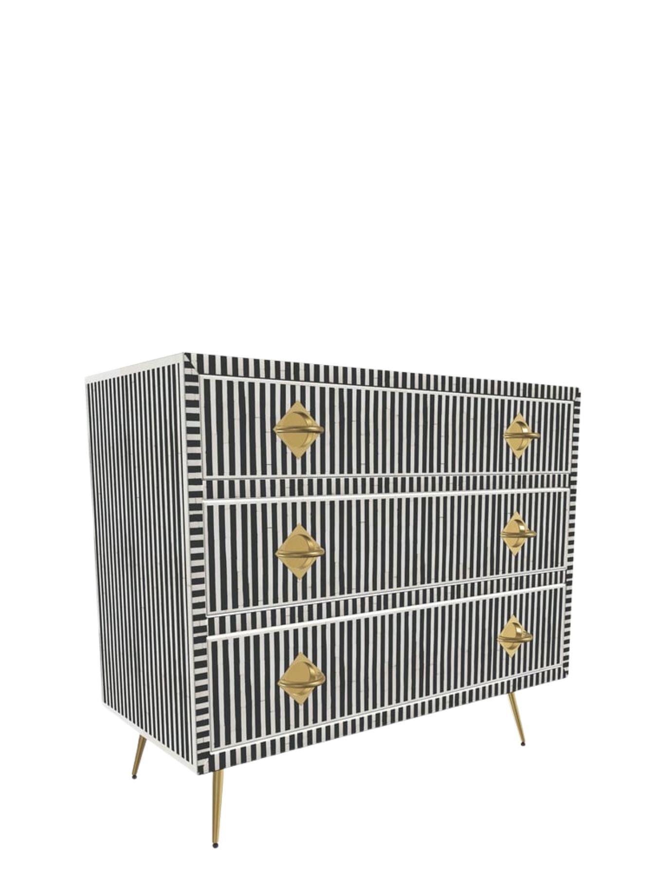 Inlay Chest of Drawers - Chevron