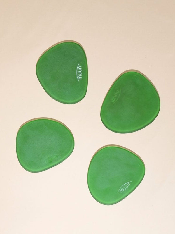 Green Frosted Glass Coasters Set of 4