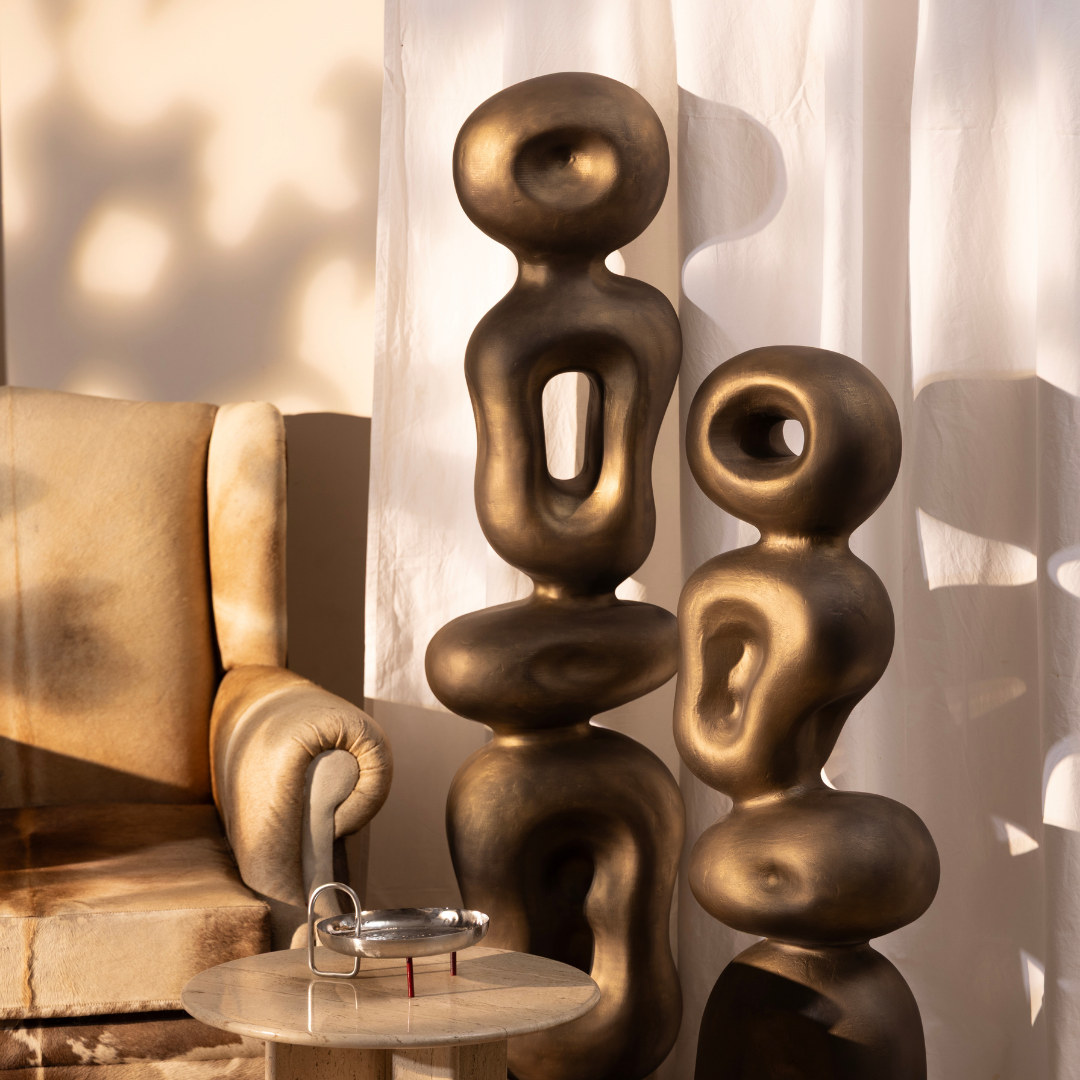 Grande Ren Organic Sculpture - Bronze Gold