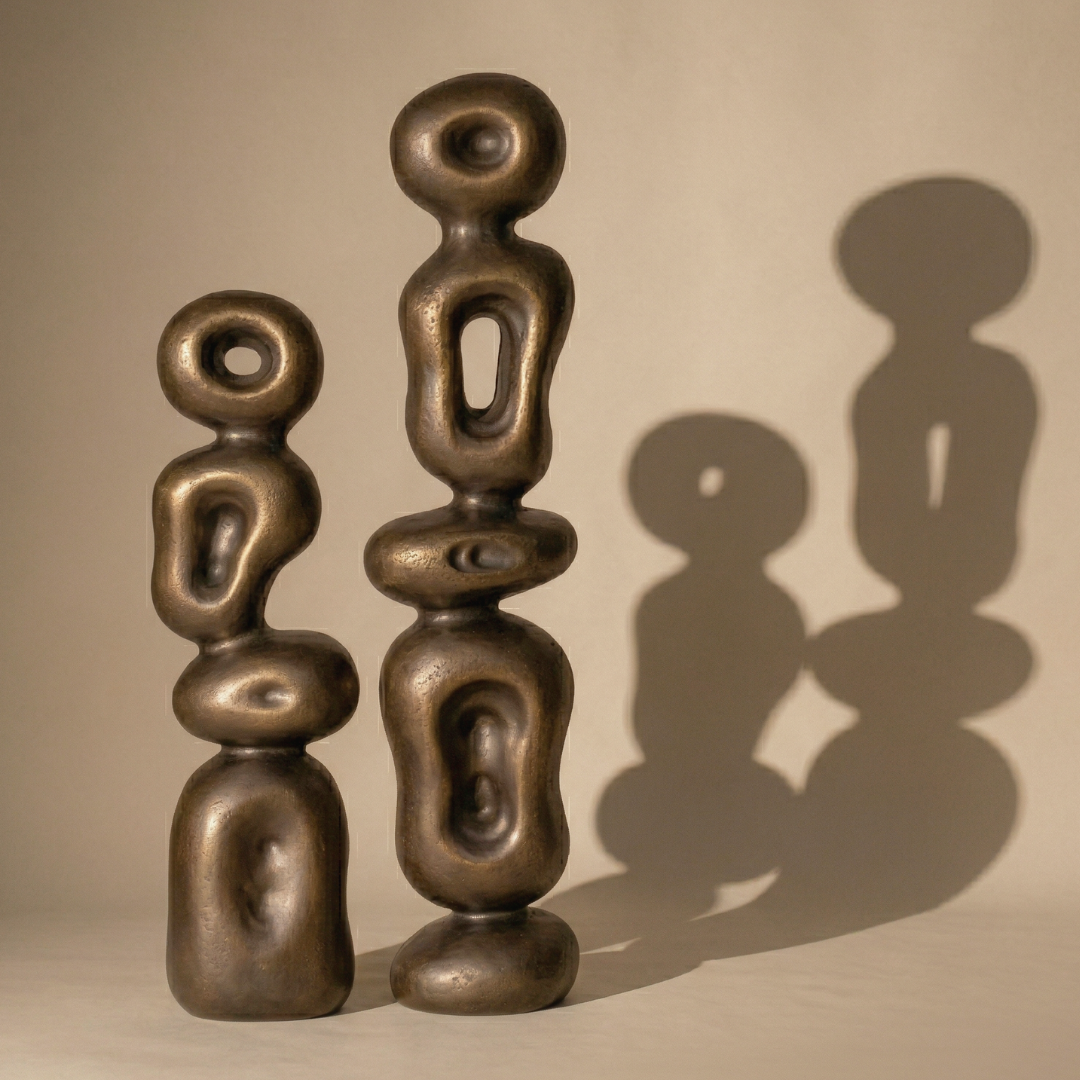 Grande Ren Organic Sculpture - Bronze Gold