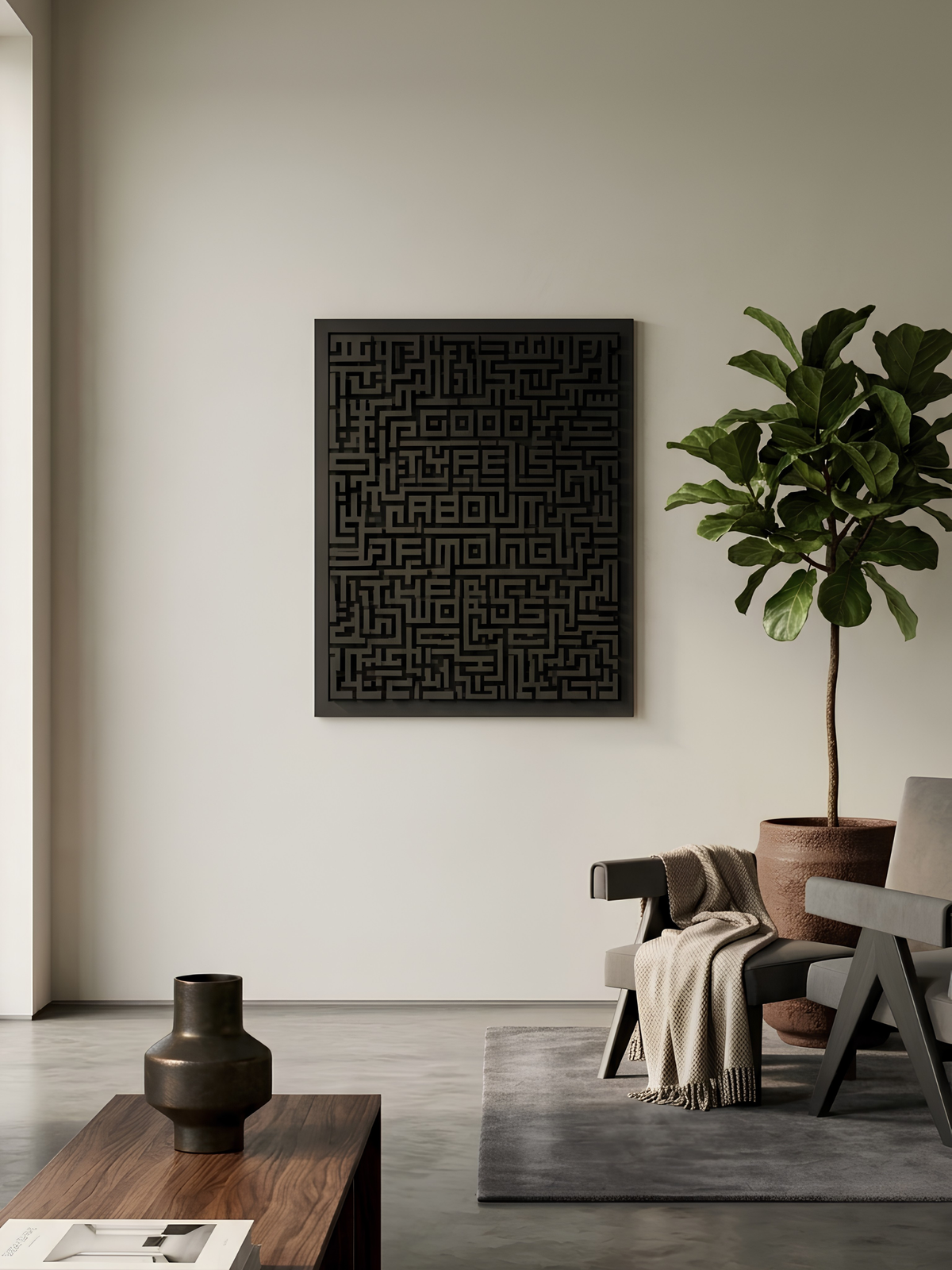 Maze Noir | Modern Abstract Art - Product Image 