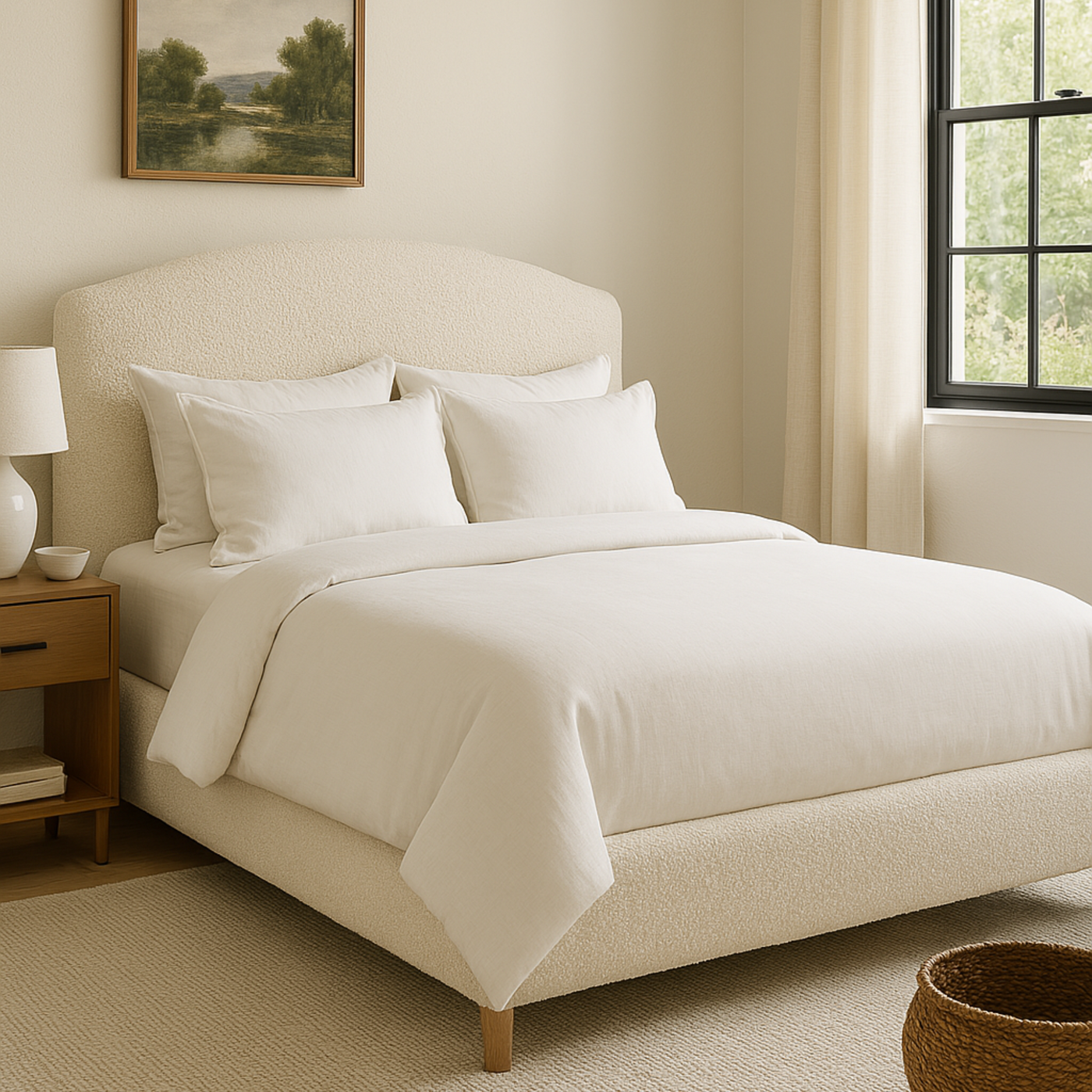 Rochelle Upholstered Bouclé Bed