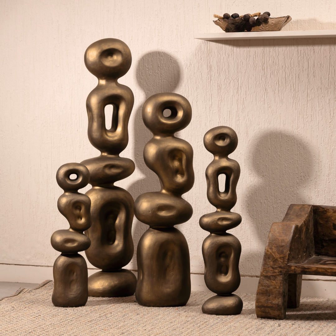 Grande Ren Organic Sculpture - Bronze Gold