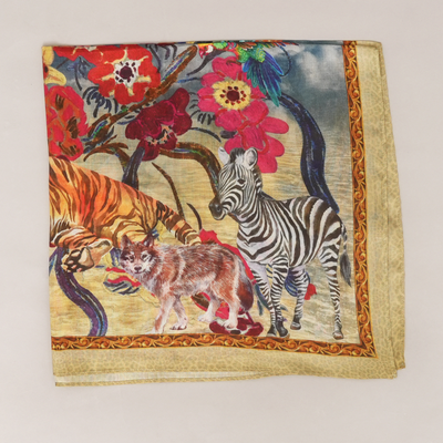 Wild Eden-Mulberry Silk Scarf